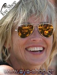  Sharon-Stone wearing sunglasses RayBan 3025 aviator