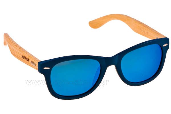 Sunglasses Artwood Milano Bambooline 1 MP200 Blue Mirror - bamboo temples