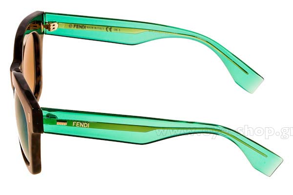 Fendi model FF 0025S color 7OF3U GRY GREEN (KAKI SP BLU)