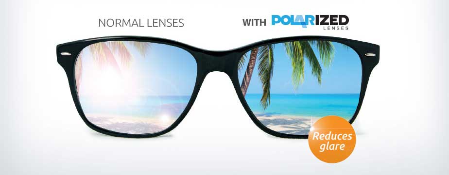 Polarized lenses drastically stop annoying reflections