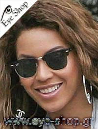 Beyonce wearing Ray Ban Clubmaster model 3016 Clubmaster and color 114517 blue mirror krystals