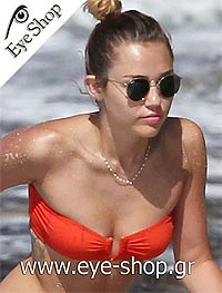 Miley Cyrus wearing Rayban Sunglasses model 3447 color 90644C