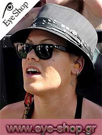Pink the famous pop singer wearing Rayban Wayfarer sunglasses