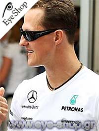 Formula 1 Pilot  - Michael Schumacher wearing Rayban sunglasses model 4057 and color 601/58