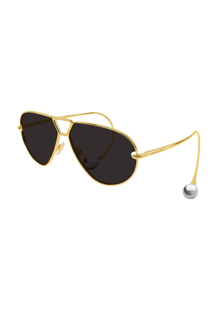 Bottega Veneta — Gold Metal Sunglasses                                                                                                                                                                                                                     — BOTTEGA-VENETA