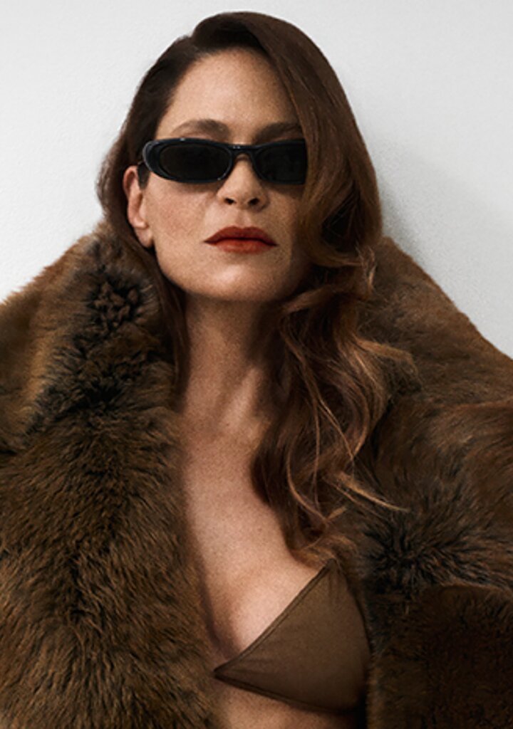 Saint Laurent FW26 — γυναικεία γυαλιά ηλίου με γούνινο παλτό, Eye-Shop