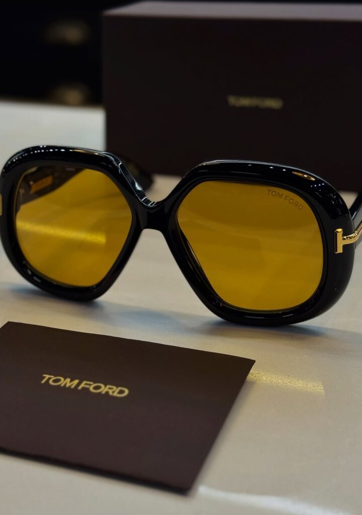Tom Ford — round sunglasses with acetate frame, new collection 2026