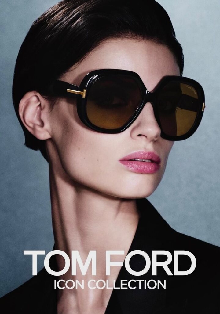 Tom Ford Icon — Oversized Sunglasses with Gold Details                                                                                                                                                                                                     — TOM-FORD