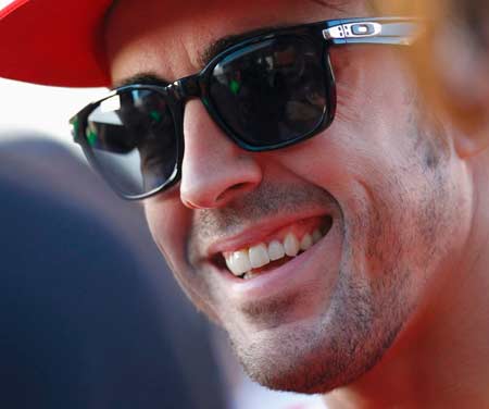 Fernando Arlonso wearing Oakley Garage Rock Sunglasses                                                                                                                                                                                                     — OAKLEY