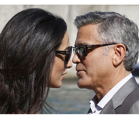George Clooney in Venice with Persol                                                                                                                                                                                                                       — PERSOL