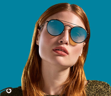 RAYBAN® Round Double Bridge Sunglasses                                                                                                                                                                                                                     — RAYBAN
