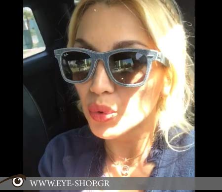 Konstantina Spyropoulou wearing Rayban denim collection sunglasses                                                                                                                                                                                         — RAYBAN