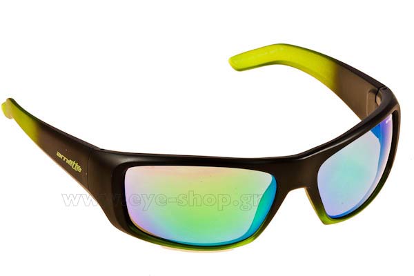 Sunglasses Arnette 4182 HOT SHOT 22553R Fuzzy Black Green Mirror