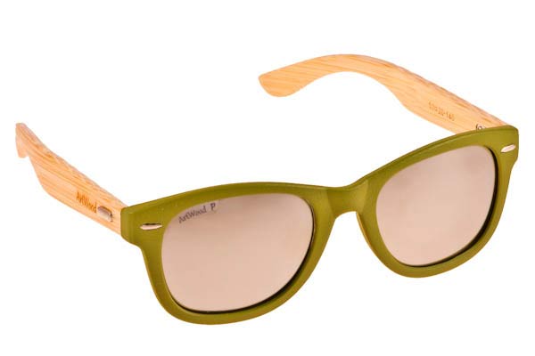 Sunglasses Artwood Milano Bambooline 1 MP200 GRESIMP Green  - Silver  Mirror Polarized - bamboo