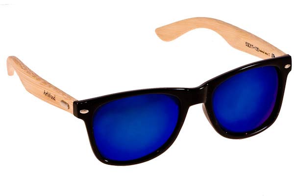 Sunglasses Artwood Milano Bambooline 2 MP200 Blk BlueMirror Polarized Cat4