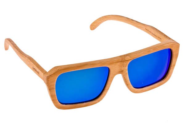 Sunglasses Artwood Milano AXEL 16 Natural Bamboo - Blue mirror Polarized