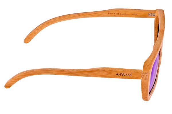Artwood Milano model AXEL 16 color Natural Bamboo - Blue mirror Polarized