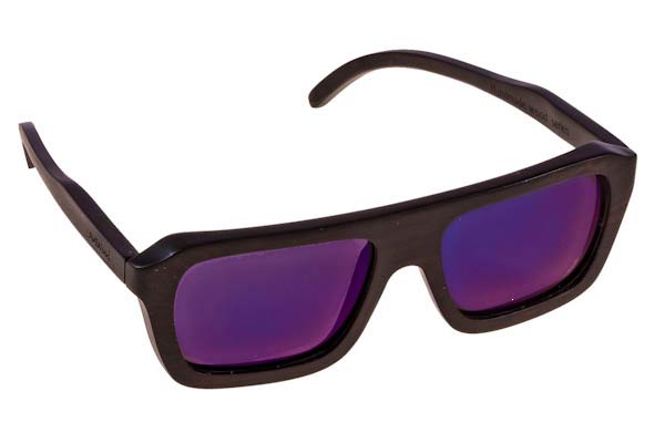 Sunglasses Artwood Milano AXEL 16 Ebony Wood 2 - Blue Mirror Polarized