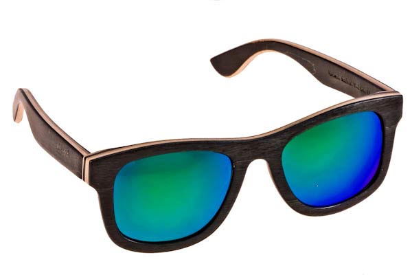 Sunglasses Artwood Milano SKATE I Grey wood - Green mirror Polarized