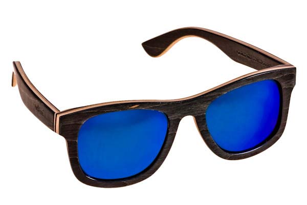 Sunglasses Artwood Milano SKATE I Grey wood - Blue mirror Polarized