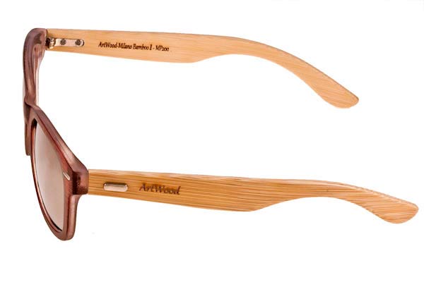 Artwood Milano model Bambooline 1 MP200 color Brown  - Silver Mirror Polarized - bamboo