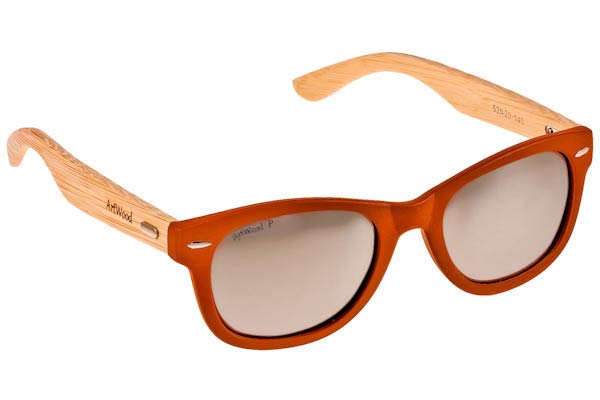 Sunglasses Artwood Milano Bambooline 1 MP200 Orange  - Silver Mirror Polarized - bamboo