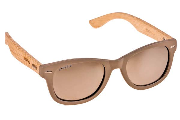 Sunglasses Artwood Milano Bambooline 1 MP200 Grey  - Silver Mirror Polarized - bamboo