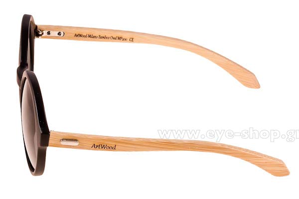 Artwood Milano model Bambooline Oval MP200 color Black - bamboo temples