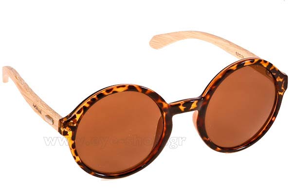 Sunglasses Artwood Milano Bambooline Oval MP200 Brown - bamboo temples