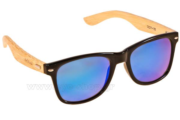 Sunglasses Artwood Milano Bambooline 2 MP200 Blk BlueMirror Polarized Cat3