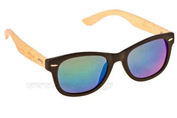 Sunglasses Artwood Milano Bambooline 1 MP200 Black - Green Mirror Polarized Cat3