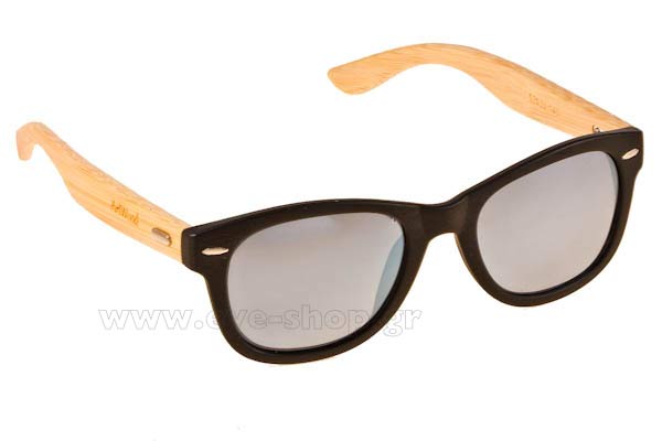Sunglasses Artwood Milano Bambooline 1 MP200 Black - Silver Mirror Polarized Cat3