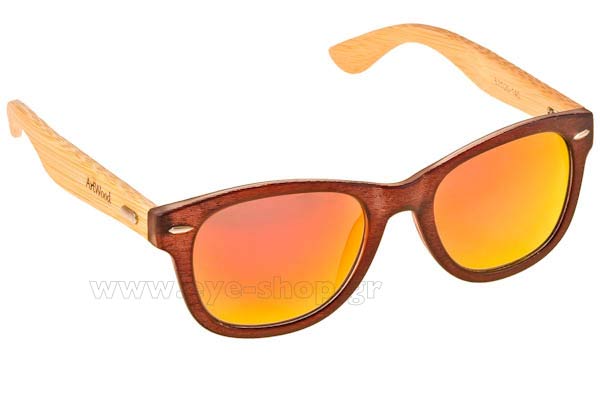 Sunglasses Artwood Milano Bambooline 1 MP200 Brown - Orange Mirror Polarized Cat3