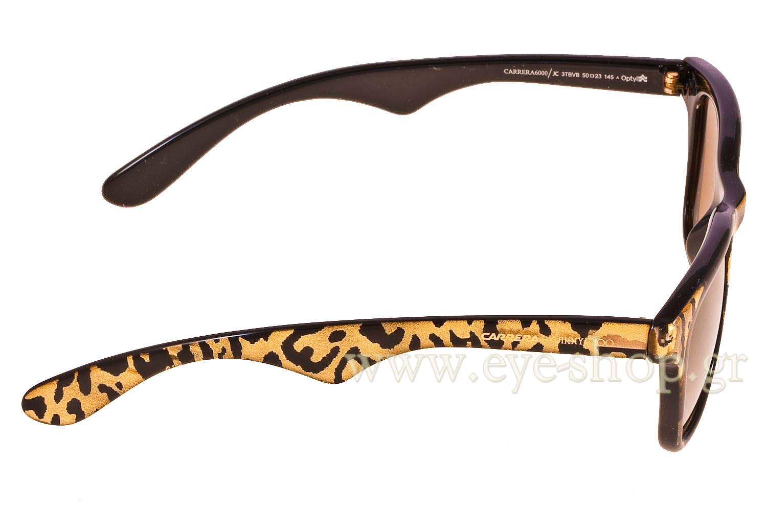 Carrera by Jimmy Choo Gold glitter black gold mirror wayfarer style sunglasses Carrera by Jimmy Choo Sunglasses main image 3