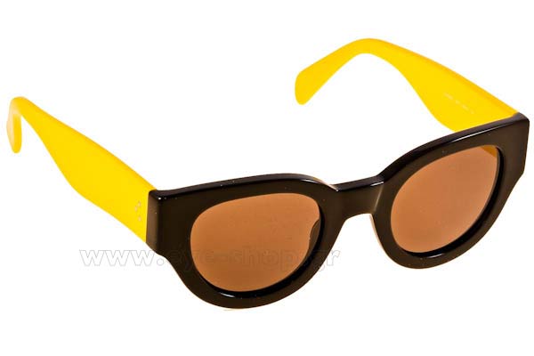 Sunglasses Celine CL 41064S AIT70 BLCK YLLW (BROWN)