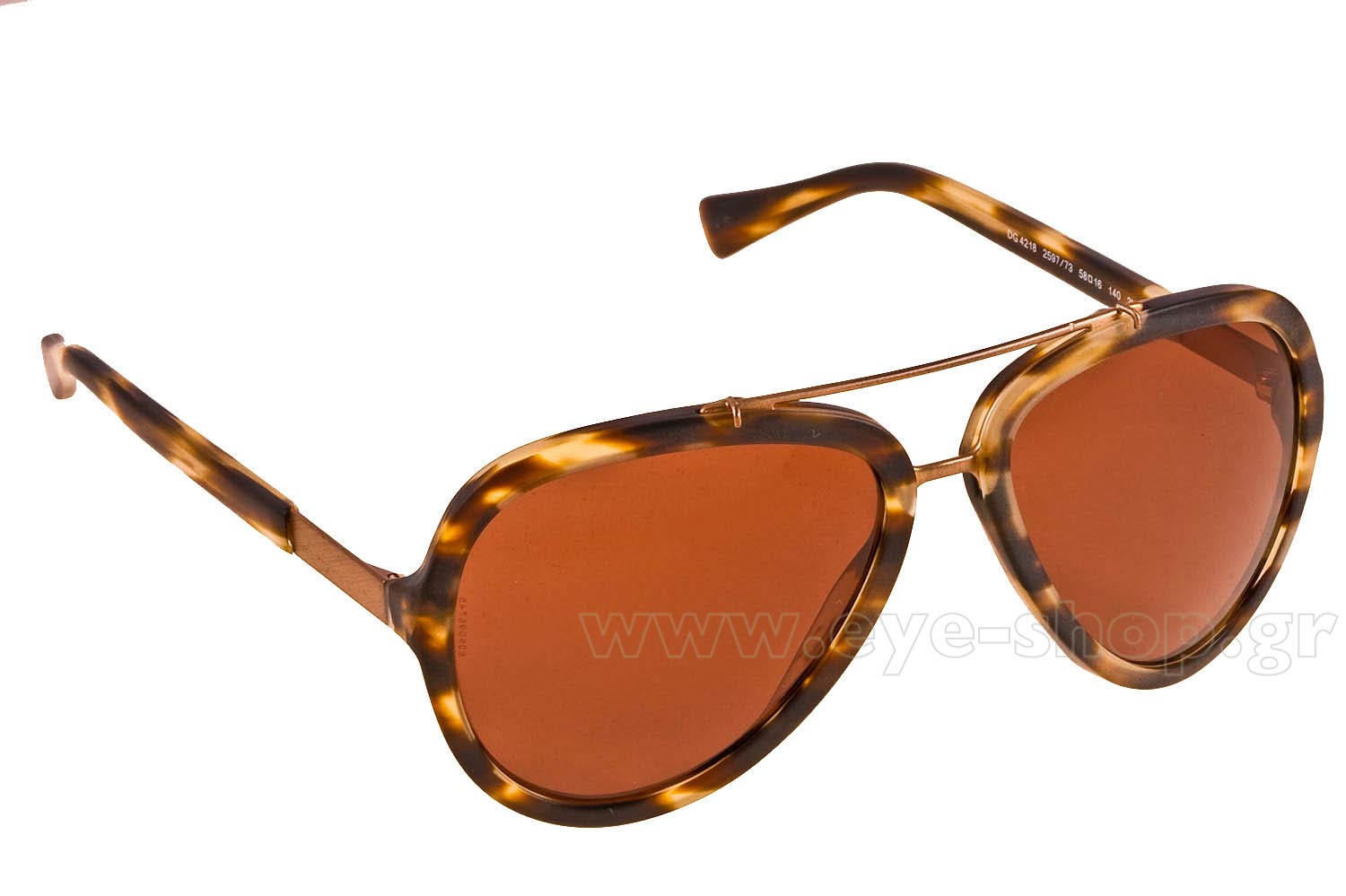 Dolce & Gabbana Orange Tortoise Aviator sunglasses DOLCE GABBANA 4224 282183 POLARIZED 61 | SUNGLASSES Men EyeShop main image 2