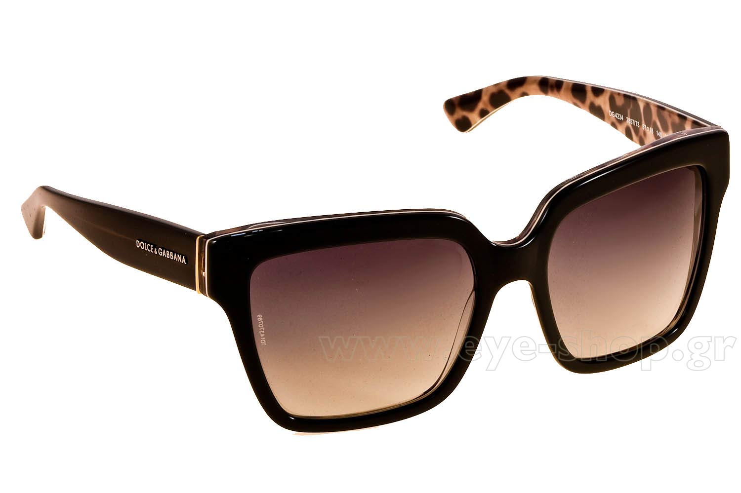 DOLCE & GABBANA  Black on Leopard Polarized Sunglasses DOLCE & GABBANA EYEWEAR glitter leopard-print sunglasses main image 2
