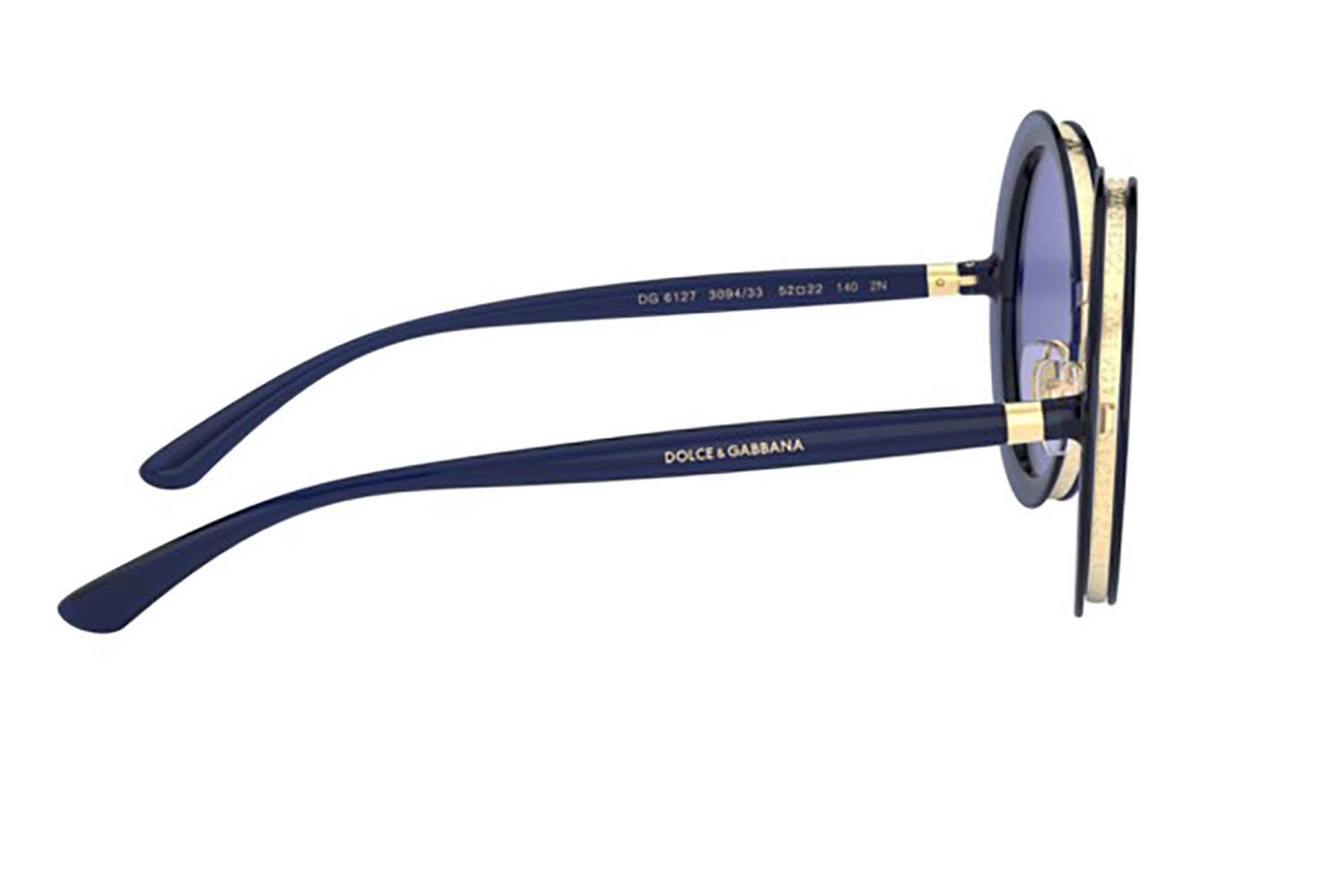 Dolce & Gabbana Round Blue Lens Women\'s Sunglasses Dolce & Gabbana DG6187 Sunglasses 334665 Blue - eye-oo.com main image 3