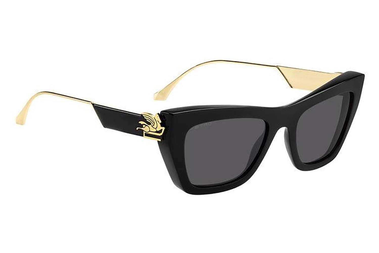 Etro Black Gloss Cat-Eye Sunglasses with Gold Logo Etro Bold Pegaso Curved Acetate Sunglasses | Neiman Marcus main image 2