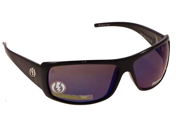 Sunglasses Electric Charge XL GLS BLK Melanin Polarized II Blue Mirror