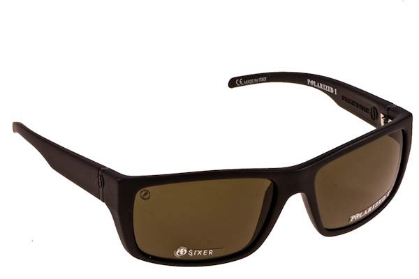 Sunglasses Electric SIXER Mat Blk Melanin Polarized I grey