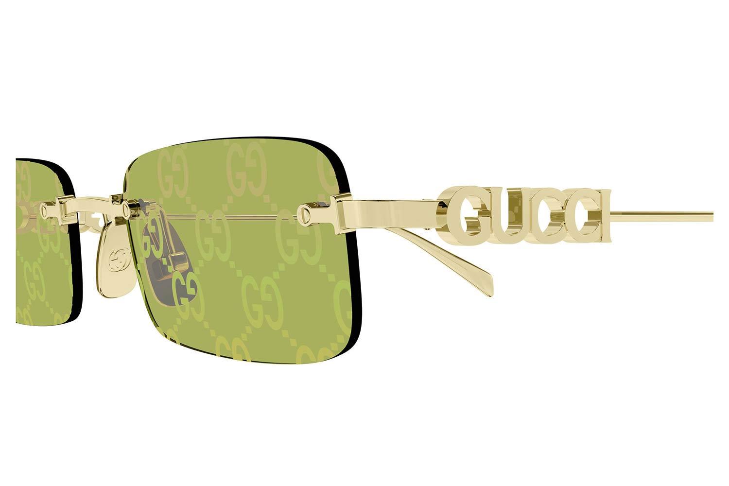 NEW GUCCI SUNGLASSES GOLD UNISEX RECTANGLE EYEWEAR GUCCI GG1808S 002 Buy Gucci Gold (002) Sunglasses Online - Sunglasses.ie main image 2