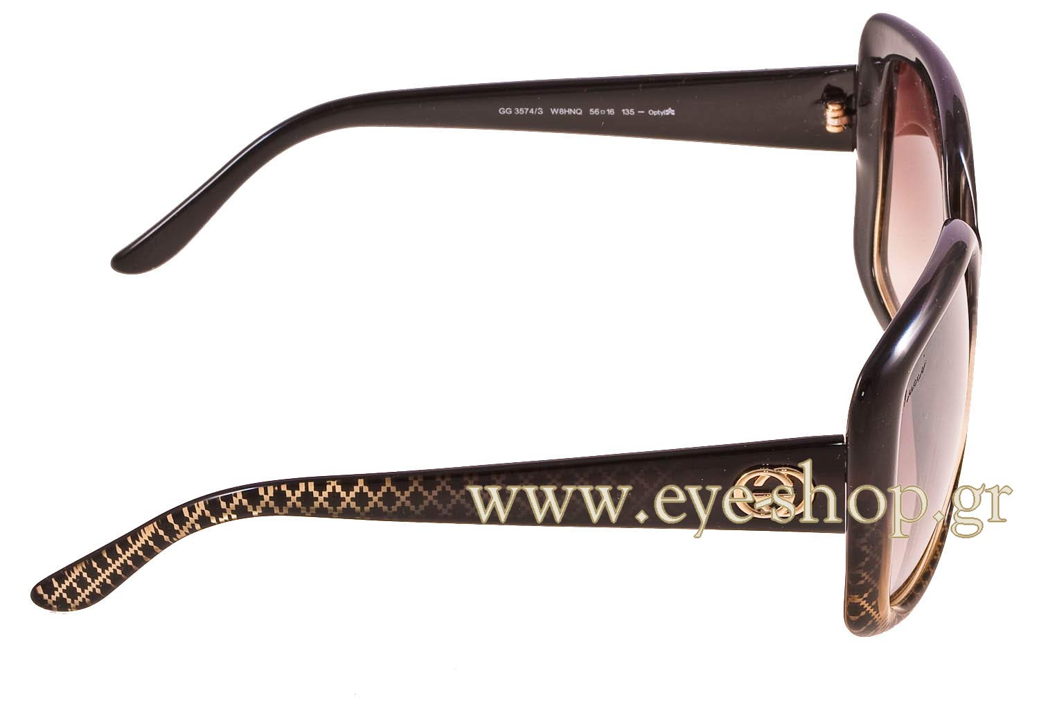 GUCCI GG Sunglasses 3574/S Brown 56[]16 Gucci GG Sunglasses 3574/S Brown 998296 – FASHIONPHILE main image 3