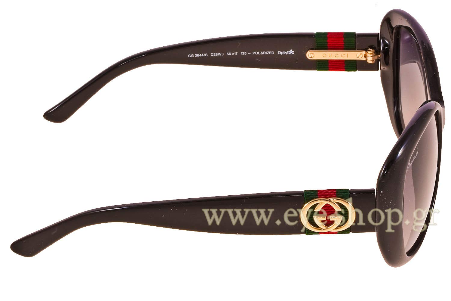 Rare Authentic Vintage Web Gucci GG 3644/S D28WJ Black 56mm Polarized Sunglasses GUCCI GG 3644S D28WJ POLARIZED 56 | SUNGLASSES Women EyeShop main image 2