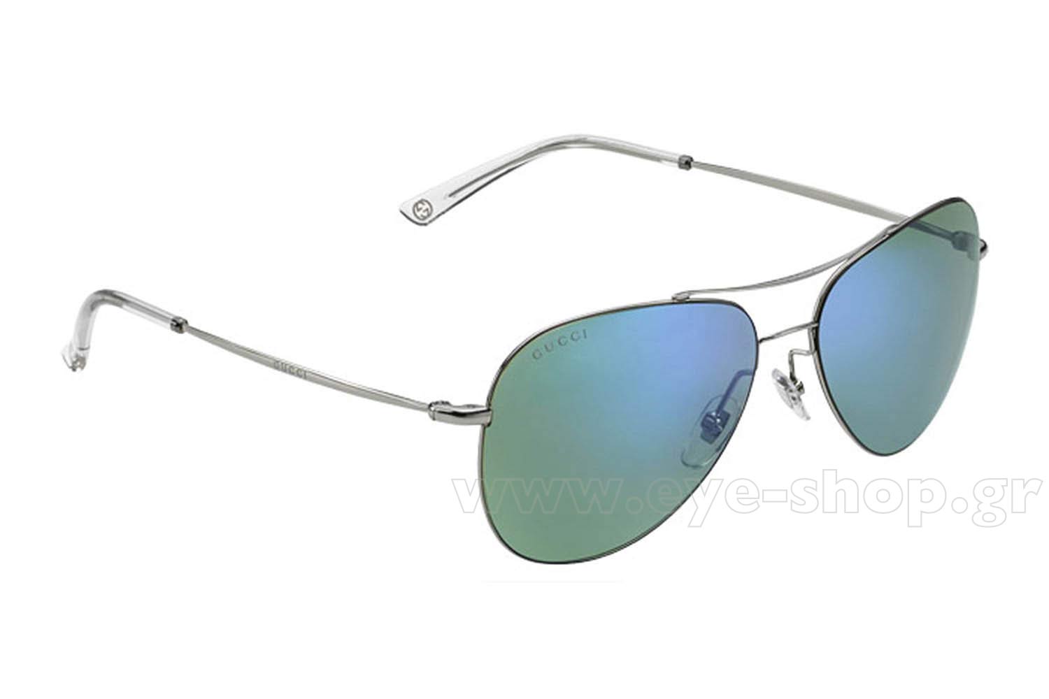 Gucci GG2245/S Ruthenium Gucci Aviator Sunglasses 2245/S Blue 246691 – FASHIONPHILE main image 3