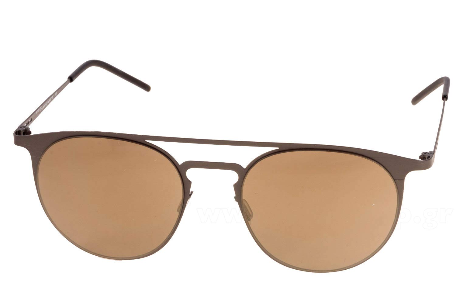 Italia Independent Gold Mirror Aviator Frames Aviator - Satin Silver & Polarized Rose Gold Mirror Lenses  main image 3