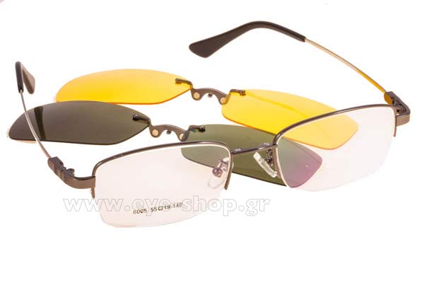 Sunglasses Italian Eyeworks IE6005 Gunmetal - 2 Clipon Polarized memory Titanium