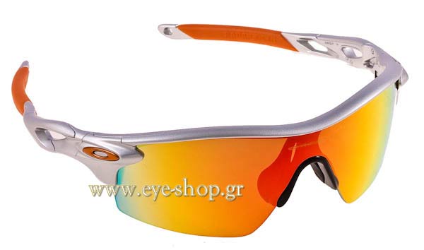 Sunglasses Oakley Radarlock 9182 07 Silver - Fire Iridium Polarized