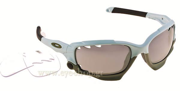 Sunglasses Oakley Racing Jacket 9171 13 Matte Blue Ice GP75 black iridium Clear