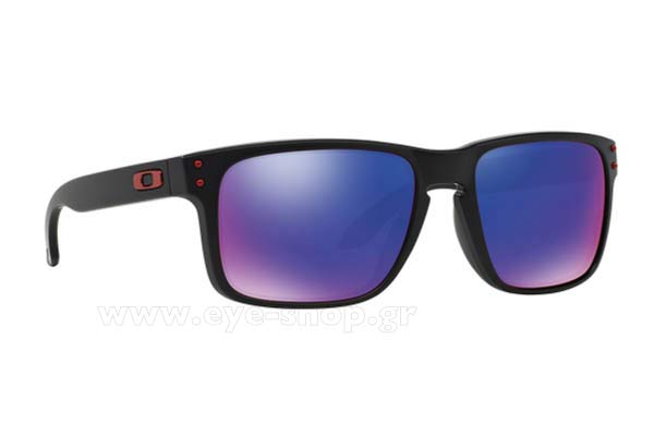 Sunglasses Oakley Holbrook 9102 36 Red Iridium Matte Black